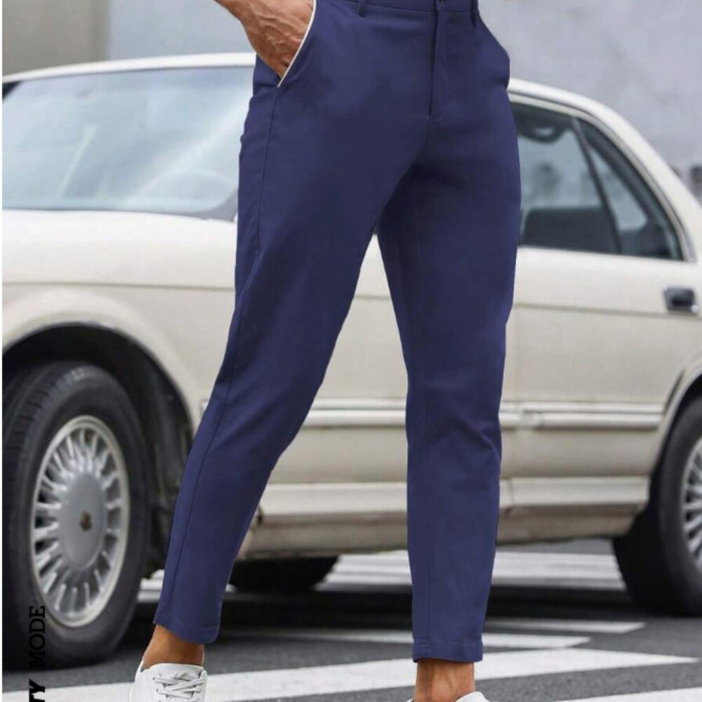 Manfinity Mode Men Solid Slant Pocket Blue Dress Pants, NWOT, Medium (33W) - Picture 7 of 8